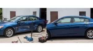 before and after auto body damage from accident