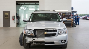 split view before an after car damage