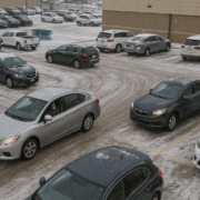 Winter parking lot hazards
