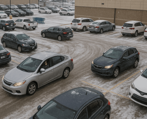 Winter parking lot hazards